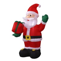 Père Noël gonflable de 135 cm de haut avec lumières LED intégrées, en polyester imperméable, idéal pour les événements extérieurs en jardin