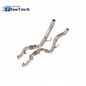 ท่อดาวน์ไปป์แบบตรงสำหรับ Porsche Cayenne 958 3.6L V6 ปี 2015-2018, ท่อไอเสียเทอร์โบ T304 SS  ท่อไอเสียแบบเฮดเดอร์ - Product Image 1