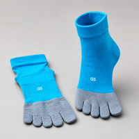 Chaussettes à cinq doigts respirantes et anti-humidité en laine mélangée Coolmax et élasthanne, tricotées avec logo personnalisé, pour la séparation des orteils