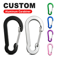 Mousqueton à ressort léger en aluminium de 50 mm avec logo personnalisé pour le camping en plein air, le sac à dos, la clé de secours et l'usage quotidien