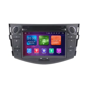 Pemutar DVD Mobil navigasi Audio, WiFi 7 "layar sentuh Android 9.0 8-core RAM 4G ROM 32G dengan Bluetooth FM untuk RAV4 2006-2012