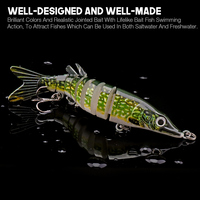 Pike Plastik Glide Umpan Robot Bersendi Memancing Umpan Produsen Oem Odm Realistis Tersegmentasi Berenang Umpan Ikan