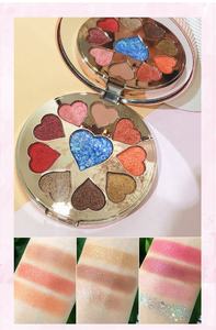 Maquillaje en oferta 10 colores purpurina forma de corazón sombra de ojos en polvo, etiqueta privada <span class=keywords><strong>paleta</strong></span> de sombra de ojos - Product Image 6