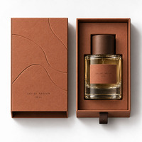 Boîtes en papier rigides miniatures recyclables marron pour parfums, emballages de luxe pour flacons de parfum avec logo personnalisé