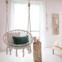 Chaise suspendue en macramé Zoshine avec kits de fixation, chaise suspendue tricotée à la main pour chambre à coucher, intérieur, balcon, cour, véranda