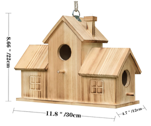 Prix de gros, grande nichoir en bois décorative, nichoir suspendu, cadeau pour les amoureux des oiseaux, mangeoire à oiseaux - Product Image 4