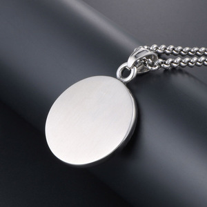 Men's Stainless Steel Round Pendant <b>With</b> <b>Cross</b> And Eight Pointed Star Design Hip Hop Fashion Necklace SP647 - Product Image 4
