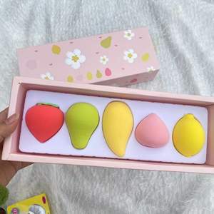 Ensemble d'Éponges à Maquillage <span class=keywords><strong>Ultramo</strong></span> Friute Non-Latex Fraise Pêche Poire Citron Avocat Éponge à Maquillage Puff Marque Privée Logo Personnalisé - Product Image 5