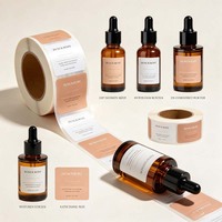 Étiquettes autocollantes transparentes personnalisées pour bouteilles cosmétiques, résistantes à l'eau, avec logo en feuille d'or estampé à chaud
