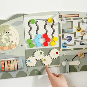 Bằng Gỗ Montessori Học Tập Hoạt Động Tường Trò Chơi Bảng Điều Chỉnh Đầu Trung Tâm Giáo Dục Và Trẻ Em Mẫu Giáo Tường Trò Chơi Đồ Chơi - Product Image 4