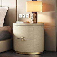 Table de chevet de luxe avec rangement, design créatif, en bois massif