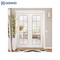 Porte à double battant en aluminium GONHO, moderne, sur mesure, extérieure, coupe-vent, insonorisée, isolante thermiquement, à double panneau