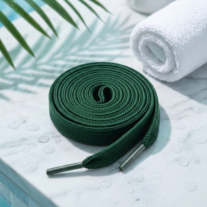 Athletic Flat Polyester Shoelaces for <b>Boots</b> Dark Green - Product Image 1