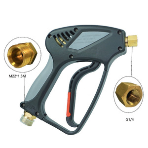 Pistola de Agua a Alta Presión M22 1.5 G1 4 con Boquilla de Latón, Presión Ajustable, Agua Fría, Cuerpo de Plástico Negro - Product Image 1
