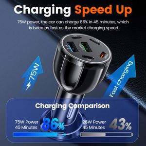 Chargeur de voiture magnétique USB+PD 30W 6 ports Type-C QC3.0 ignifuge à charge rapide pour téléphone et ordinateur portable - Product Image 3
