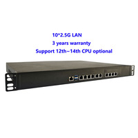 Appliance pare-feu réseau 1U en rack, Intel LGA1700 12e, 13e, 14e génération, 10 ports LAN 2.5GbE, OPNsense, PfSense, passerelle VPN, mini serveur