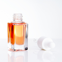Bouteille carrée d'huile essentielle 10ml, 10 pièces, de haute qualité, Transparent, à semelle épaisse, en verre