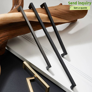 Möbelgriffe für Schränke, Kleiderschränke und Türen – Lange Vierkantgriffe – Klassische Möbelbeschläge für die Küche – Schwarz – Modernes Küchenzubehör – 200 mm – Lieferzeit 20–30 Tage - Product Image 3