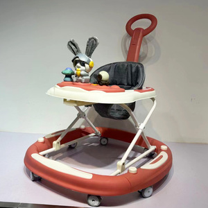 Marche-bébé pliable fiable avec cadre en plastique, lumières clignotantes, <span class=keywords><strong>chansons</strong></span> amusantes, jouets rotatifs et réglage de la hauteur - Product Image 1