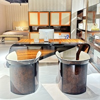 Bureau exécutif haut de gamme en bois massif laqué Design moderne lumière italienne villa de luxe manoir bureau d'étude haut de gamme