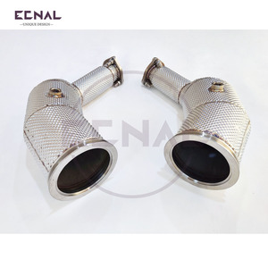 Ecnal pour Audi RS6 RS7 C8 4.0T <span class=keywords><strong>2020</strong></span>+ Downpipe en acier inoxydable SS304 avec bouclier thermique Downpipe <span class=keywords><strong>de</strong></span> performance - Product Image 4