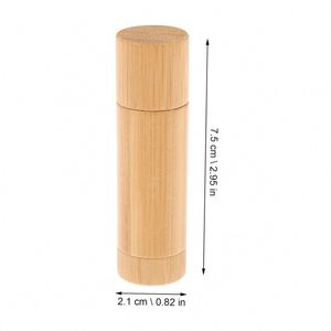 Emballage cosmétique en bambou personnalisé pour baume à lèvres et rouge à lèvres, contenants vides écologiques de luxe à épaule plate avec logo personnalisé 3ml/5ml - Product Image 2
