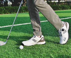 L.L. Chaussures de golf blanches en PU pour hommes avec boucle rotative et doublure en mesh pour le printemps - Product Image 3