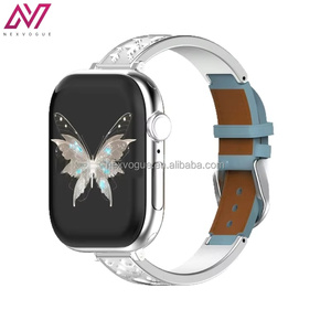 <span class=keywords><strong>Bracelet</strong></span> papillon pour femme NEXVOGUE, design luxueux, acier inoxydable, cuir, boucle à ardillon 2 en 1, <span class=keywords><strong>bracelet</strong></span> de montre pour montre - Product Image 3