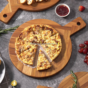 Woodsun Bloques de cortar de queso de madera con mango Tabla de <span class=keywords><strong>pizza</strong></span> en rodajas - Product Image 1