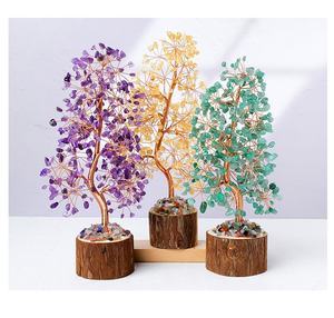 Benzersiz noel ev dekor doğal kristal para ağacı renkli çakıl süs para ağacı hayat tasarım diğer el sanatları - Product Image 5