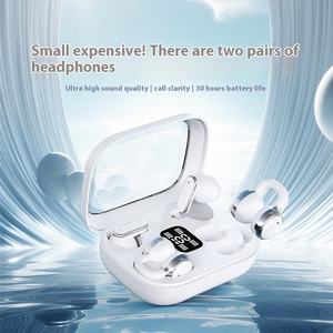 Лидер продаж, новинка, 2 в 1, зажим для наушников с Bluetooth, 5,4 гарнитура, высокое качество стерео, долговечные светодиодные цифровые беспроводные наушники-вкладыши - Product Image 3