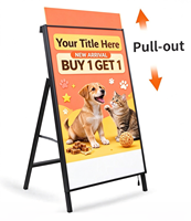 Boîte à lumière LED 5000 Lumens, affichage vertical rectangulaire, panneau publicitaire en alliage d'aluminium, support de sol extensible pour magasins