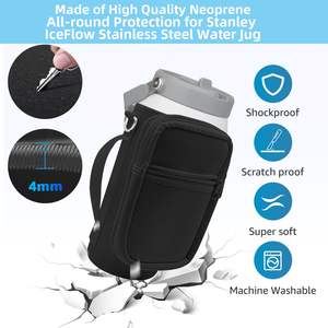Pour Stanley Iceflow Flip Straw Jug 64 oz – Housse de transport pour bouteille d'eau avec sangle et pochette pour téléphone - Product Image 3