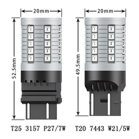 Feu Stop arrière de voiture 30w blanc rouge ambre 3157 7443 T20 T25 40smd 45smd 3030 sans Hyper Flash 100% Canbus Led rouge 1157 ampoule