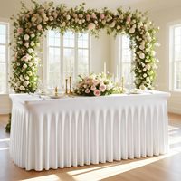 Housse de table extensible en spandex blanc de 6 pieds pour tables pliantes standard, nappes ajustées rectangulaires pour mariage, vente en gros
