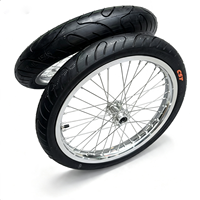 Ruedas SuperMoto para Motocicleta Surron Light Bee Talaria Supermotos LBX Nuevas Delanteras/Traseras Cromadas Plateadas 70/90-17 90/80-17 17 Pulgadas