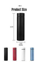 Taza termo, termo de vacío, vaso de lujo, botella de agua inteligente alimentada por batería con pantalla de temperatura, termos de agua digitales