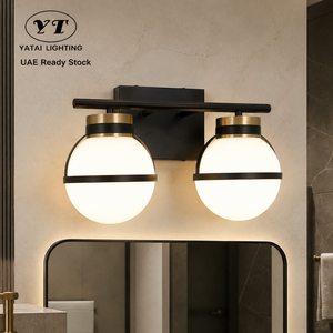 Modern Black Iron Glass Double Globe E27 Wall Bracket <b>Light</b> Indoor Decorative Mounted For Mirror Bedroom Hotel Home - Product Image 1