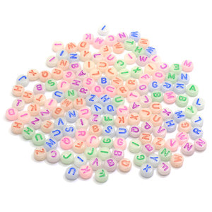 Cuentas Acrílicas del Alfabeto al por Mayor, Cuentas Luminosas con Letras en Inglé<span class=keywords><strong>s</strong></span> para Hacer Pulseras, Accesorios de Joyería DIY, 500g/bolsa - Product Image 3