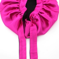 Bonnet de Douche en Soie Double Couche avec Logo Personnalisé, Grand Bandeau Élastique Réglable pour Dormir, pour Femmes