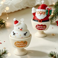 Bougies parfumées fantaisie faites à la main en gros pour fêtes de Noël, décorations de maison en forme de Père Noël, bonhomme de neige et sapin, cadeaux de festival