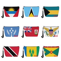 Trousse de rangement personnalisée avec drapeau national, trousse de toilette zippée pour les escapades de week-end, l'utilisation en dortoir scolaire et les commandes en gros