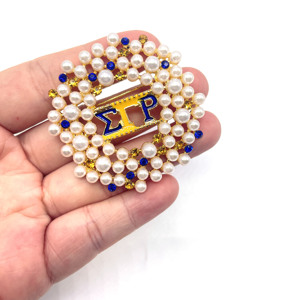 เข็มกลัดปกเสื้อสไตล์กรีกทุกชิ้นทำจากพลอยเทียมเป็นตัวอักษรซิกม่าม่าสำหรับงานแต่งงานของเด็ก - Product Image 5