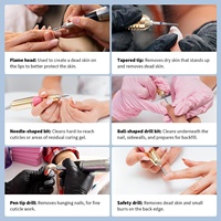 Jeu de 6 forets à ongles, forets à cuticules 3/32 forets en carbure de diamant pour enlever les cuticules des ongles cuticules professionnelles