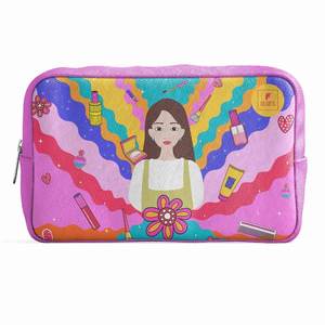 Bolsas de Cosméticos de Lona Personalizadas de Alta Calidad con Cierre de Cremallera y Diseño de Personajes a la Moda - Product Image 2