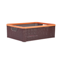 Cesta de almacenamiento de plástico hueca apilable para organización de archivos de oficina y hogar sin tapa Cajas y contenedores de almacenamiento transparentes