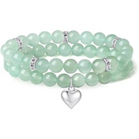 Nouvel ensemble de 2 bracelets d'amitié unisexe faits à la main en forme de cœur de 8 mm pour femme, idéal pour exposition ou cadeau