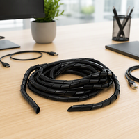 Ventar SZB-12 Spiral Wrapping Band Nylon Cable Holder 15m Panjang Pengatur Kabel Zipper Tidy Wrap