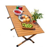 Table pliante d'extérieur Egg Roll, table de camping portable pour barbecue, avec composants en plastique et structure en alliage d'aluminium