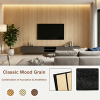 Panneau mural acoustique moderne en MDF à grain de noyer, grille décorative insonorisante pour chambre d'hôtel et fond TV